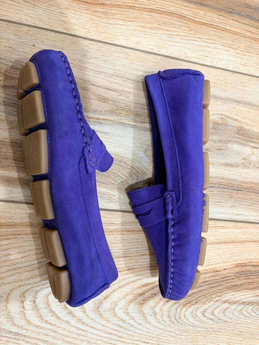 Purple Suede Penny Loafers - Charleston Shoes